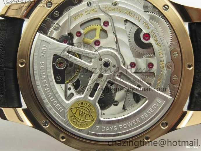 MIROTIME 0422 Thermal Portuguese Real PR Real Annual Calendar IW503501 RG ZF 1:1 Best Edition White Dial on Black Leather Strap A 7150